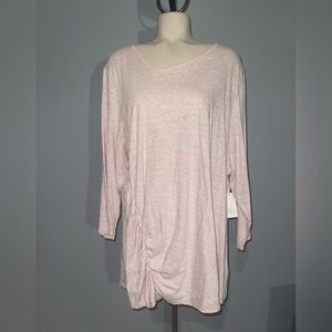 Daily Thread gray pink striped top shirt 3/4 sleeve NWT woman’s 3X